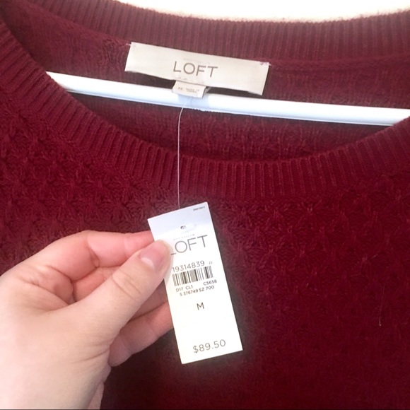 NWT LOFT Red Sweater Tunic Dress Cotton Blend - Picture 2 of 5